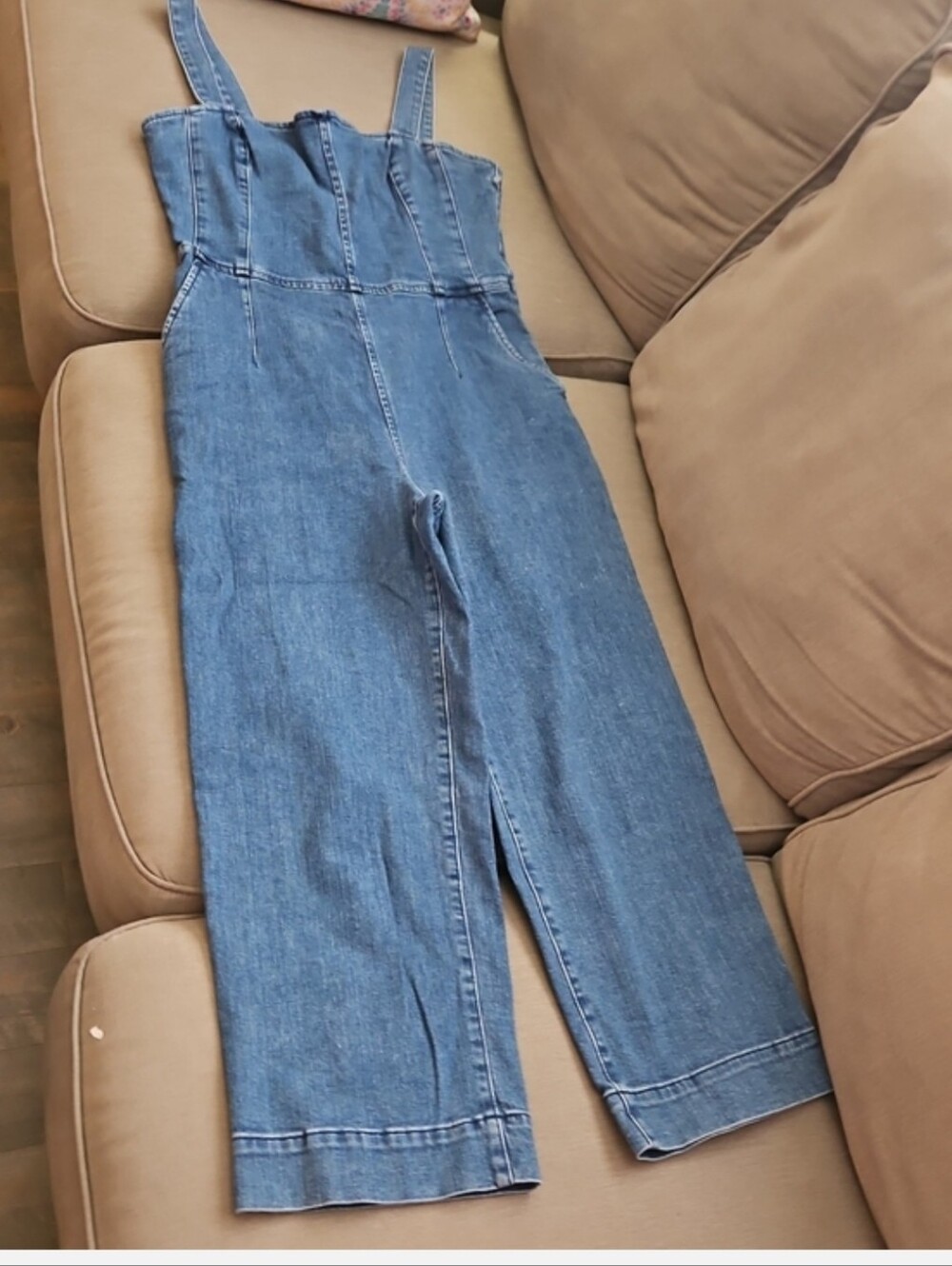 Dynamite Blue Denim Wide Leg  Overalls Jumpsuit